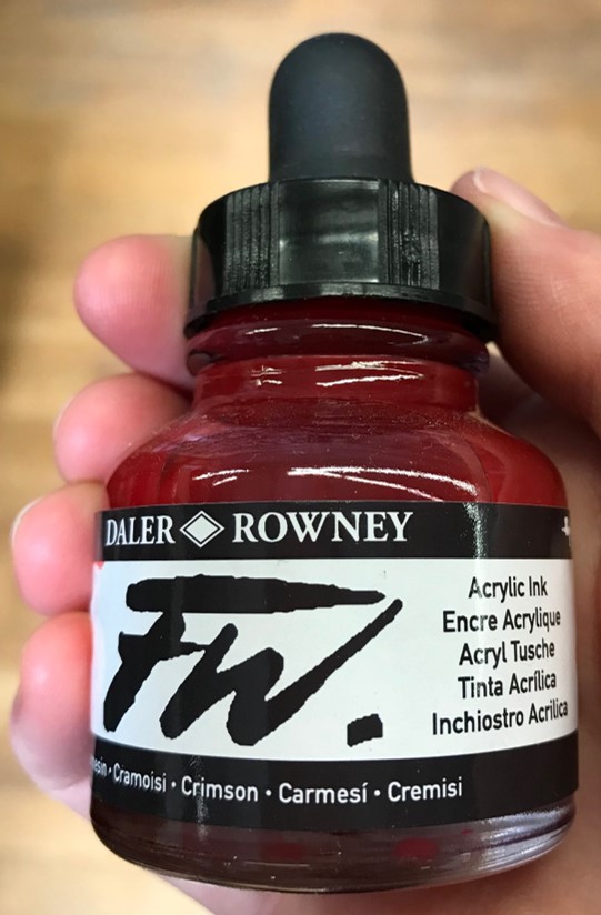 Encre acrylique cramoisi