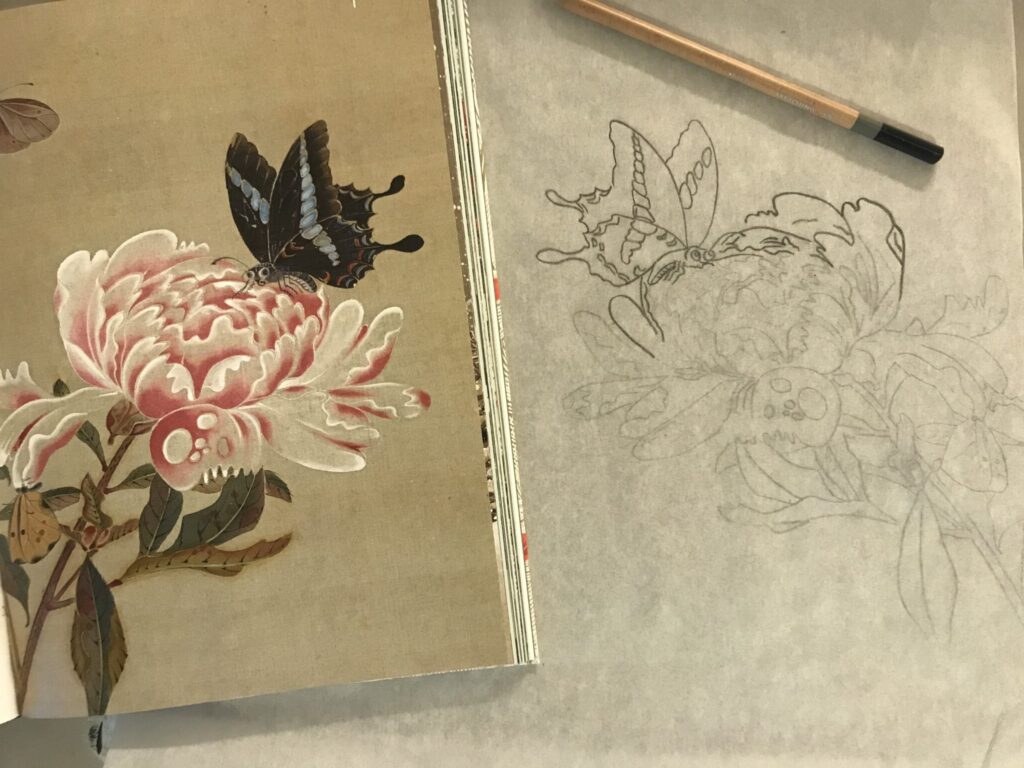 une des méthodes pour un dessin parfait : décalquer le modèle