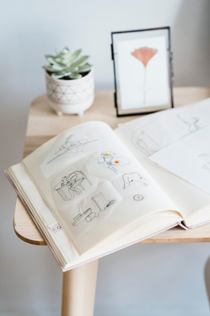 Carnet de croquis ouvert